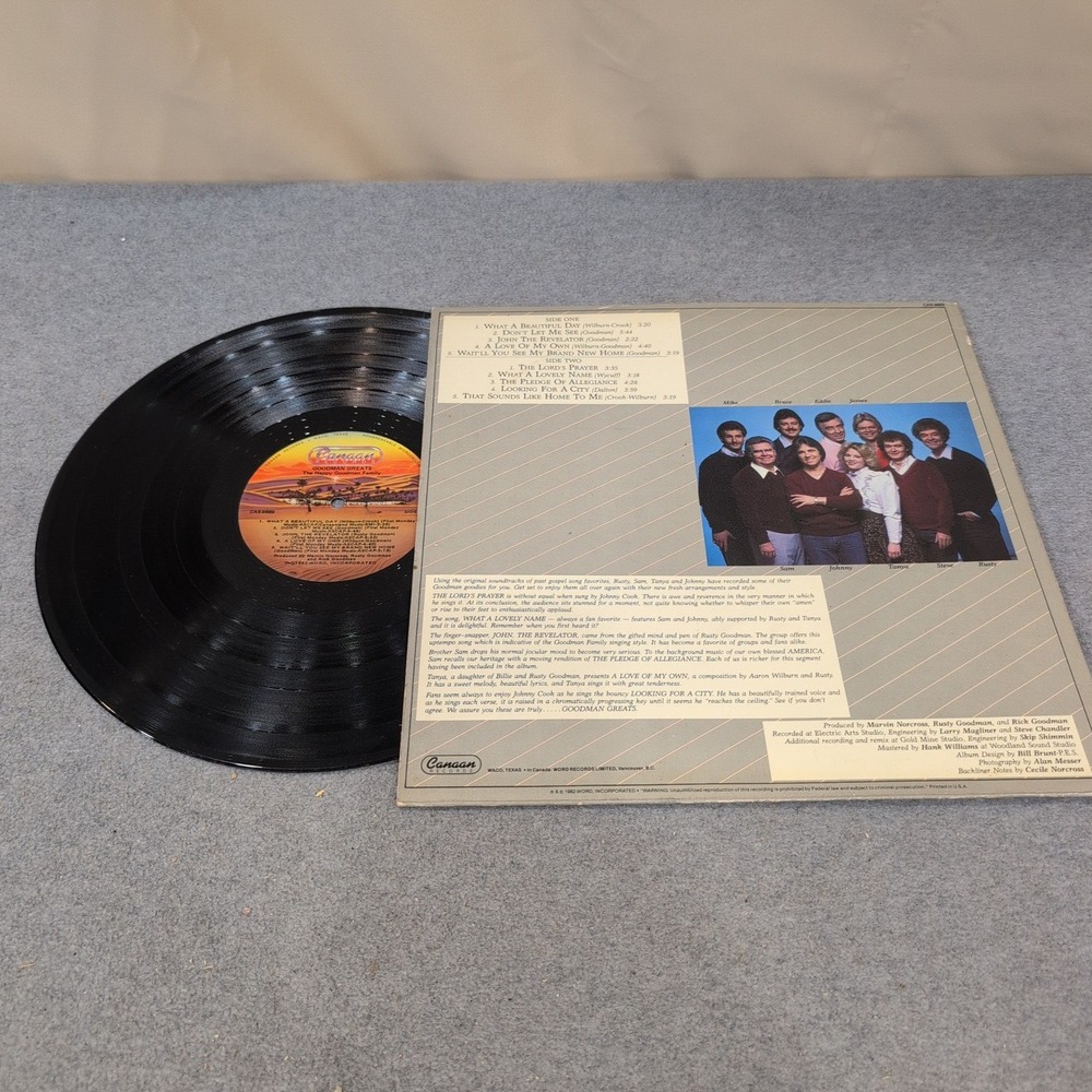 The Happy Goodman Family Goodman Greats Vinyl LP Canaan Records CAS-9889 Gospel - Picture 2 of 2